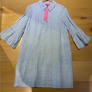 Lilly Pulitzer Lunar Blue Bimini White Striped Dress